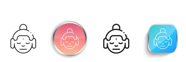 buddha icon thin linear regular and button style vector image