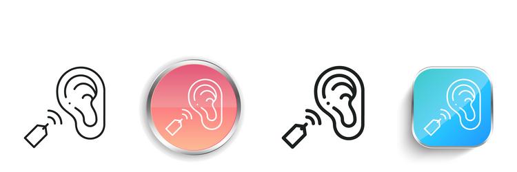 hearing icon thin linear regular and button style vector image