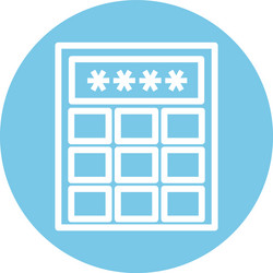 keyboard with password block and flat style icon vector image
