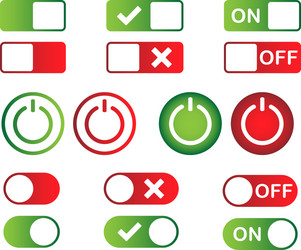 off and on power button icon set slid vector image