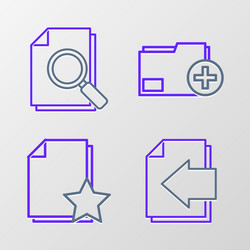 set line next page arrow document with star add vector image
