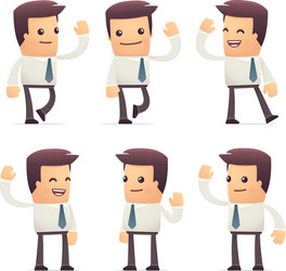 Set of manager character in different poses vector