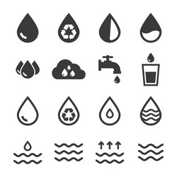 Water elements icons Royalty Free Vector Image