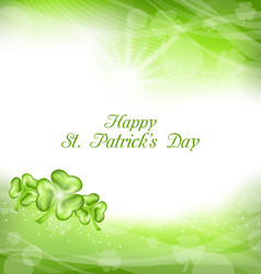 abstract light background with green clovers vector image