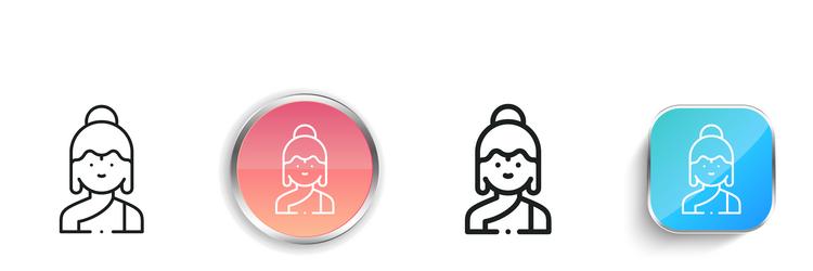 buddha icon thin linear regular and button style vector image