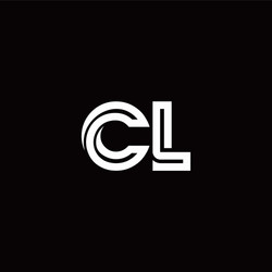 cl monogram logo with abstract line vector image