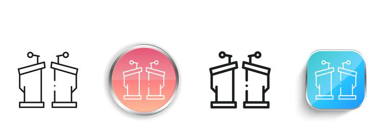debate icon thin linear regular and button style vector image