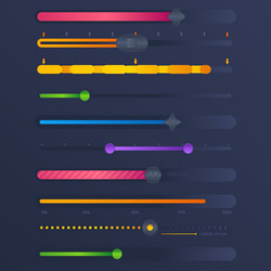 gradient colored ui sliders set vector image