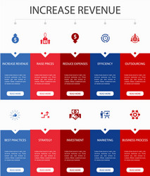 increase revenue infographic 10 option ui design vector