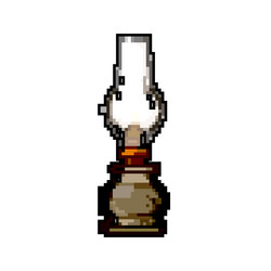 Lantern kerosene lamp game pixel art vector