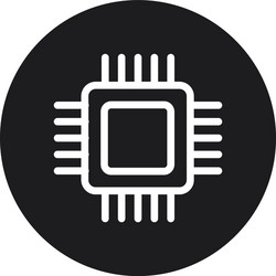 Processor chip icon block style vector