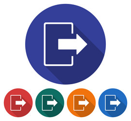 round icon of exit logout flat style with long vector image