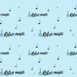 seamless background with notes and strings retro vector image