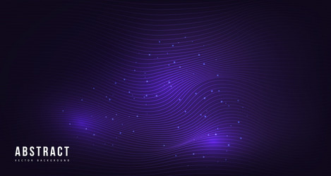 Wavy lines with particle glow background vector