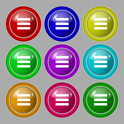 Align text to the width icon sign symbol on nine vector