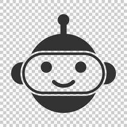 cute robot chatbot icon in flat style bot vector image