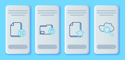 set line delete folder document with star file vector image