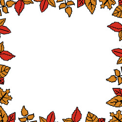 square frame autumn pixel art design background vector image