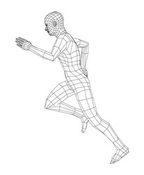 wireframe running man vector