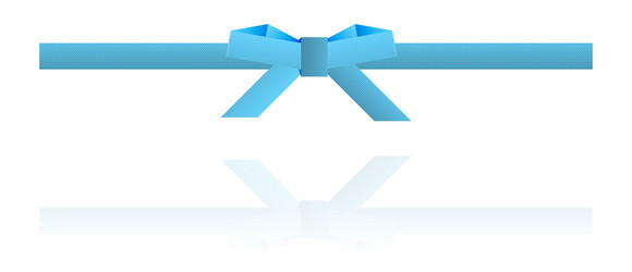 blue dotted bow and ribbon vector