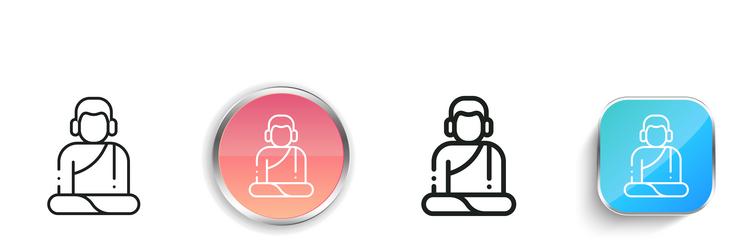 buddhism icon thin linear regular and button vector image