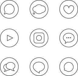 different simple communication elements in circles vector image