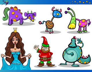 Fantasy Character Set Vector Image