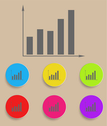 graph icon with color variations vector image