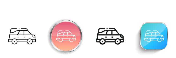 hearse icon thin linear regular and button style vector image
