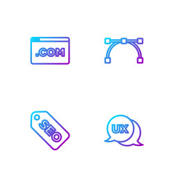 Set line ui or ux design seo optimization vector