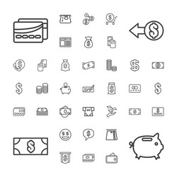 Cash icons vector