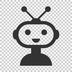 cute robot chatbot icon in flat style bot vector image