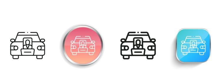 hearse icon thin linear regular and button style vector image