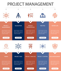 project management infographic 10 steps ui design vector image