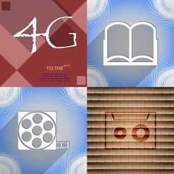 set of abstract backgrounds with different web vector image