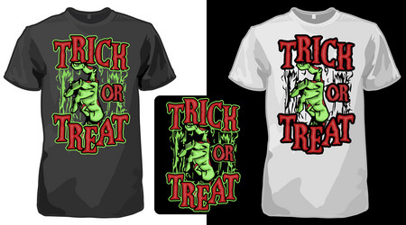 trick or treat halloween scary zombie t-shirt Vector Image
