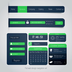 ui elements for web and mobile flat design vector image