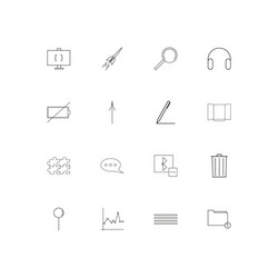 user interface linear thin icons set outlined vector