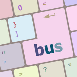 Bus word icon on laptop keyboard keys vector