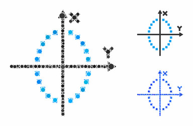 ellipse plot composition icon circle dots vector image