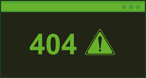 error 404 exclamation mark terminal cmd vector image