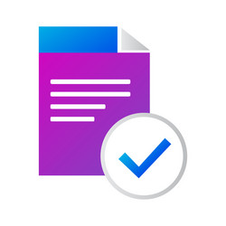 File icon with checkmark gradient style vector