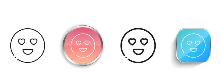 heart icon thin linear regular and button style vector image