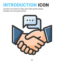 introduction icon with outline color style vector