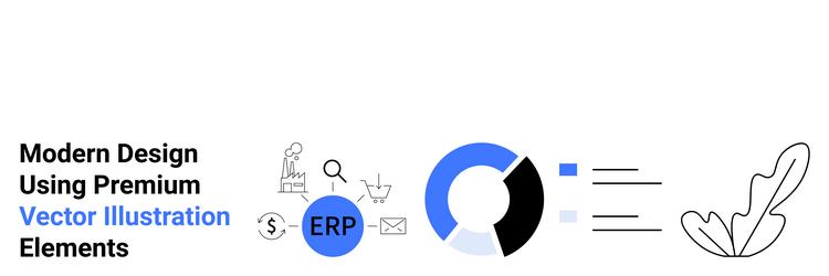 minimalist design with erp elements analytics vector image