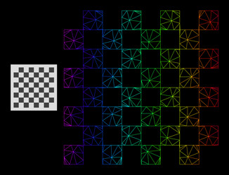 Spectrum gradient polygonal network chess board vector