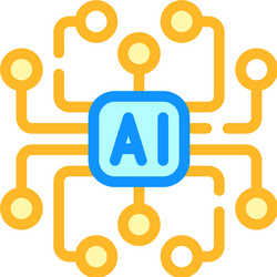 artificial intelligence ai scheme color icon vector image