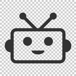 cute robot chatbot icon in flat style bot vector image
