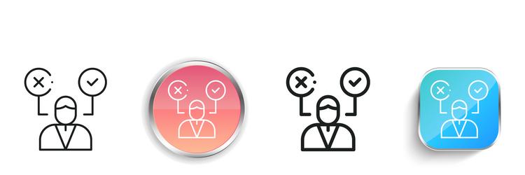 decision making icon thin linear regular vector image