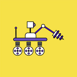 Flat icon design collection space robot vector